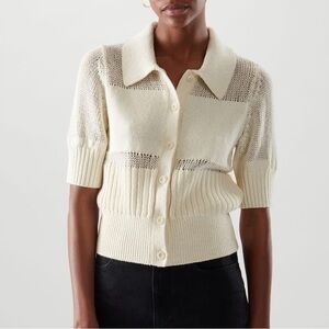 COS Mesh Panel Short-sleeve Cardigan